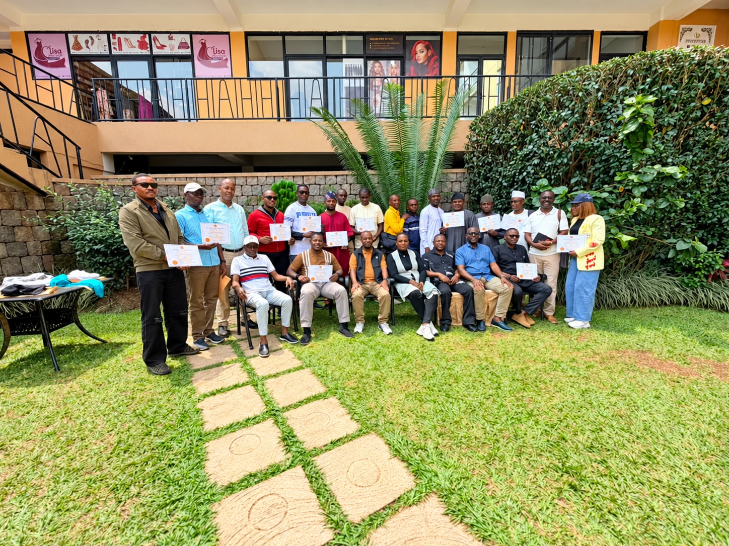 ICD participants gathered with their course certificates